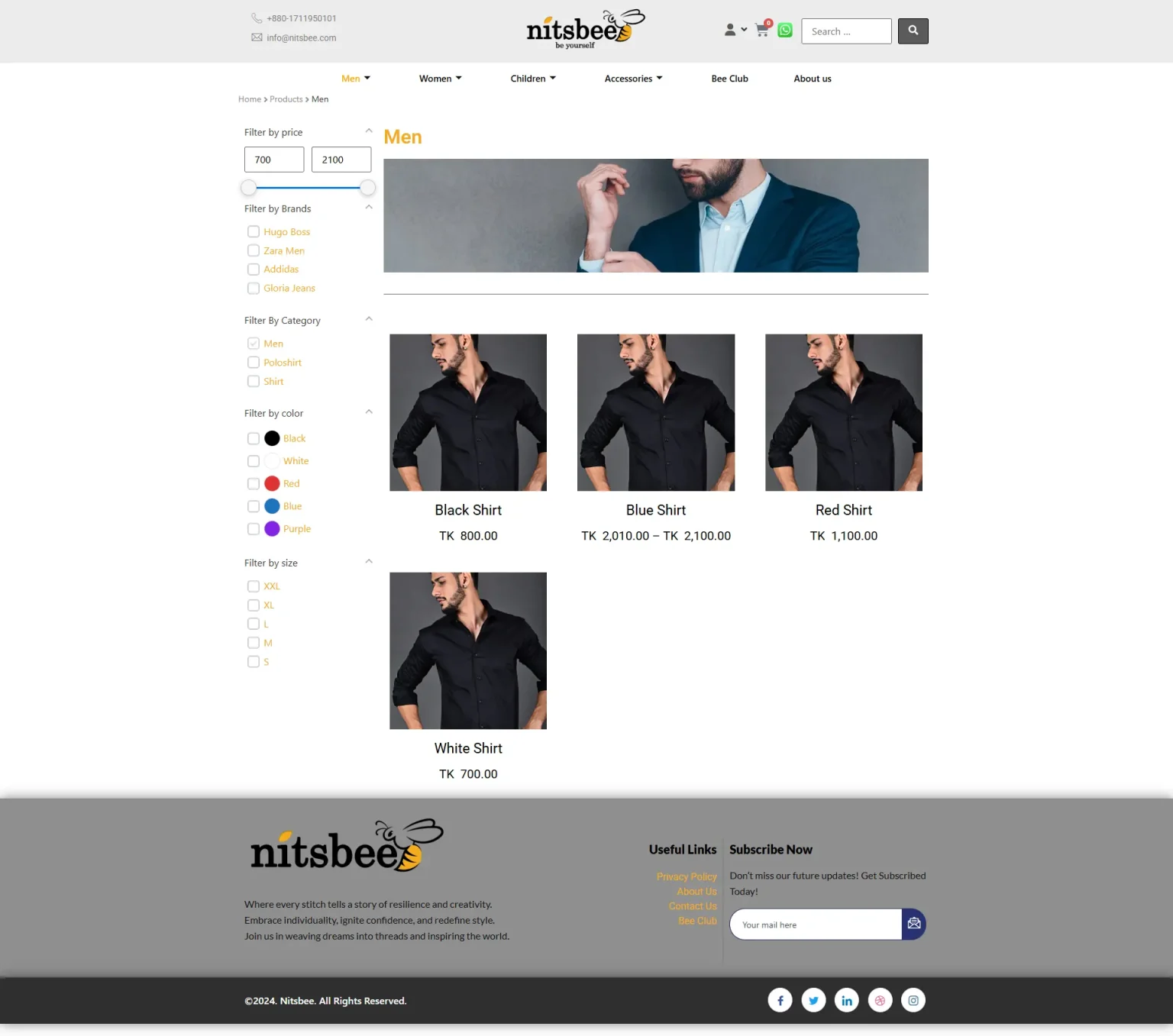 Nitsbee Website Demo - Product Page - saimoonwpdev - Wordpress Web Design - Elementor Design