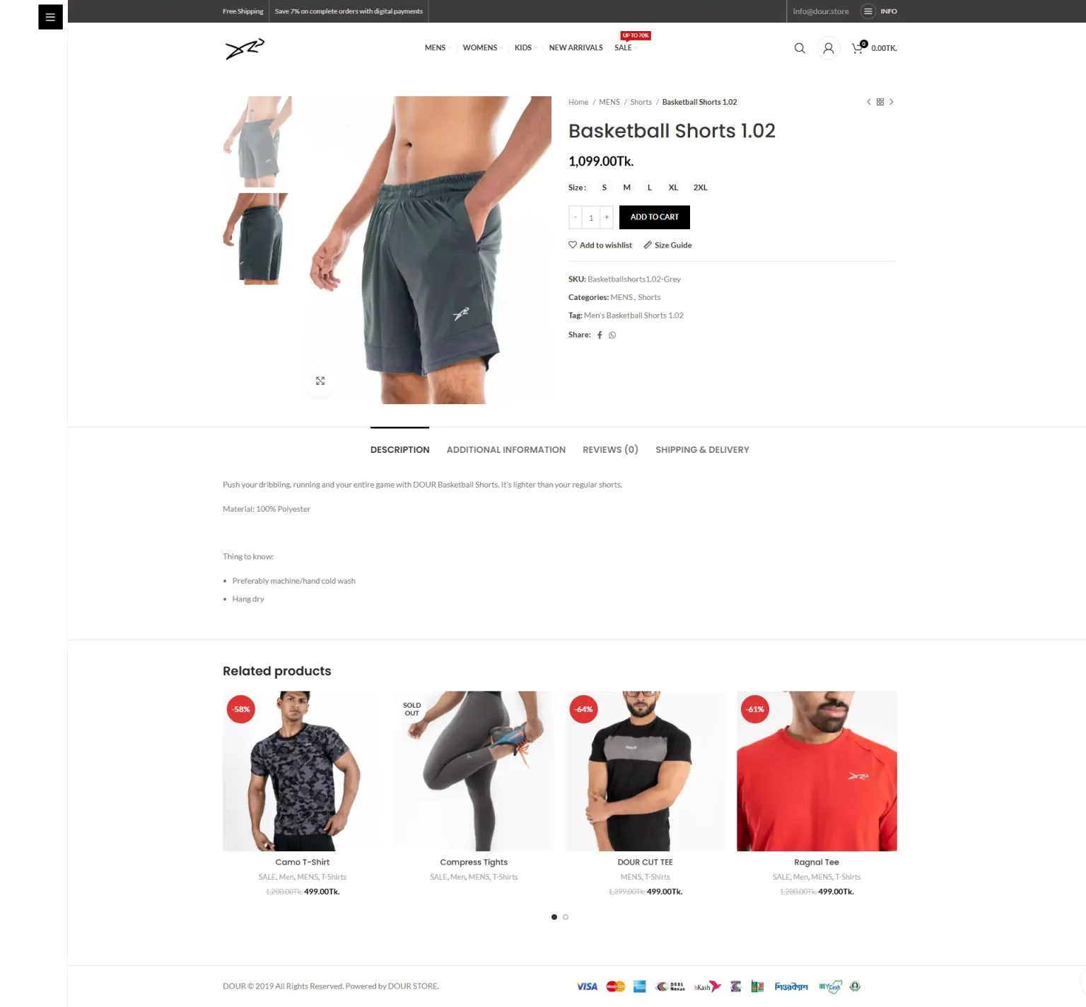 Dour.Store Website Demo - Single Product Page - saimoonwpdev - Wordpress Web Design - Elementor Design